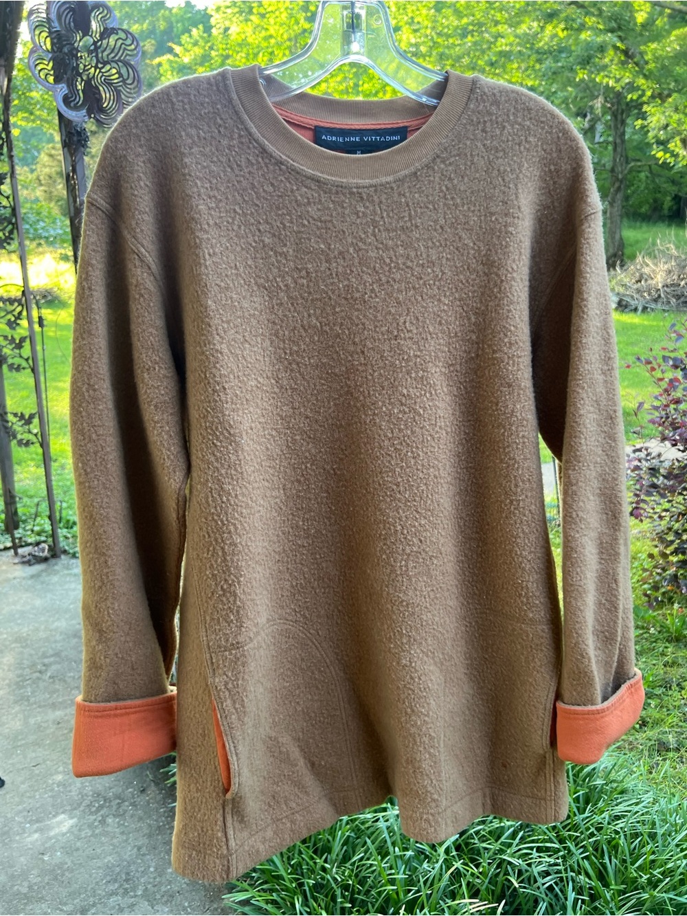 Adrienne Vittadini Brown Crewneck Sweater
